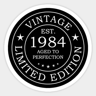 1984 birthday shirt, vintage limited edition 1984 design Sticker